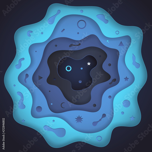 Abstract art step color cavity style.