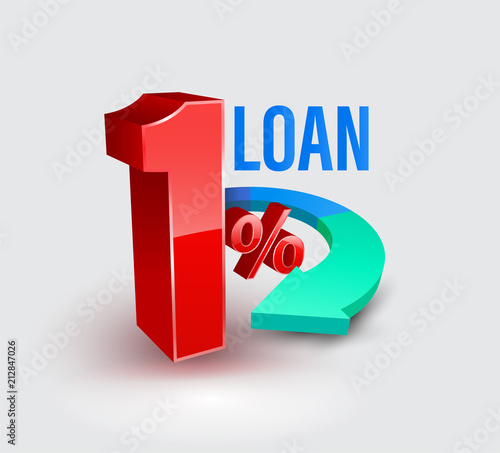Loan one percent with arrow.