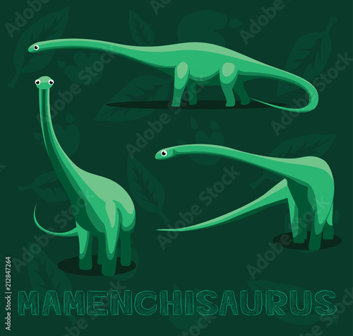Dinosaur Mamenchisaurus Cartoon Vector Illustration