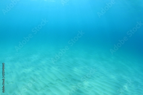 Clear blue water background in ocean 