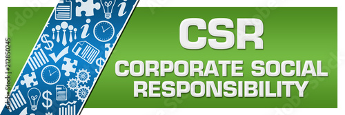 CSR - Corporate Social Responsibility Blue Business Element Green Left Side 