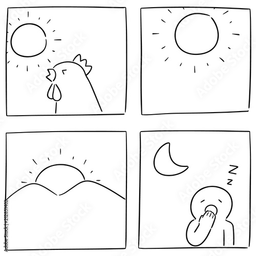 vector set of time of the day