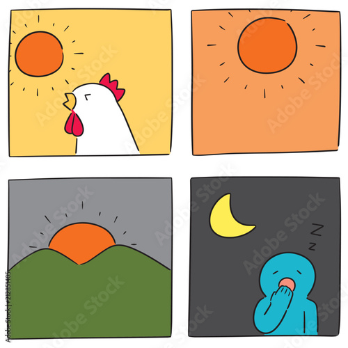 vector set of time of the day