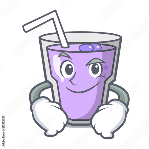 Smirking berry smoothie character cartoon