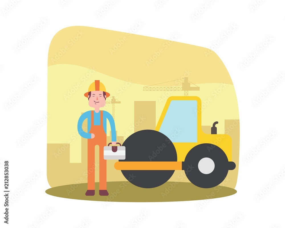 construction worker foreman builder construction site engineer contractor cartoon character construction worker foreman builder construction site engineer contractor cartoon character
