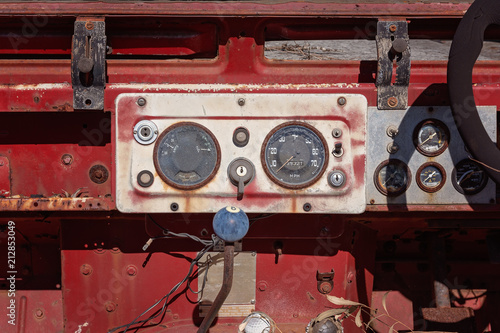 Vintage Old Car Grunge Interior
