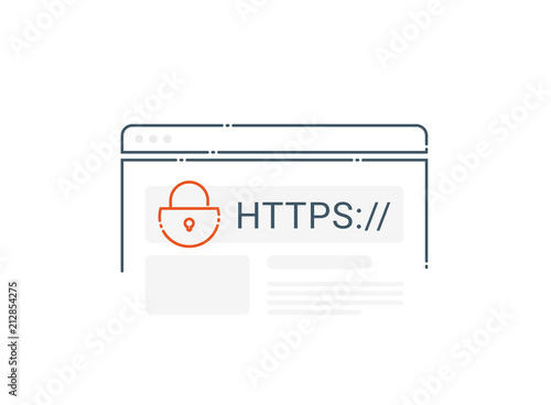 Safe and Secure Web sites on the Internet. HTTPS Protocol. SSL certificate for the site. Secure, Data protection and internet security. Website, Secure shop