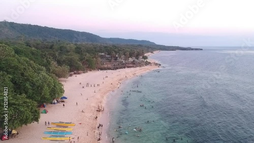 A drone shot of the beach in Bolinao, Pangasinan, Philippines. photo