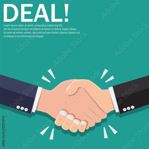 Symbol of success deal,Shaking hands business vector illustration.