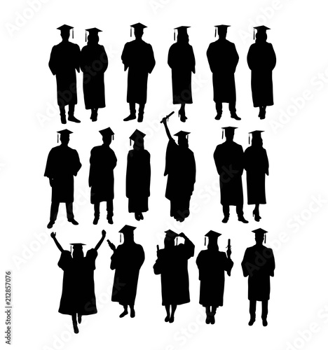 Student Graduation Activity Silhouettes, art vector design