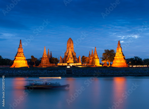 Wat Chaiwatthanaram of Ayutthaya Province ( Ayutthaya Historical Park ) in Thailand,Thailand architecture of ancient thai.