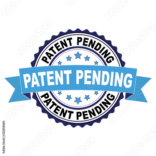 Blue black rubber stamp with Patent pending concept