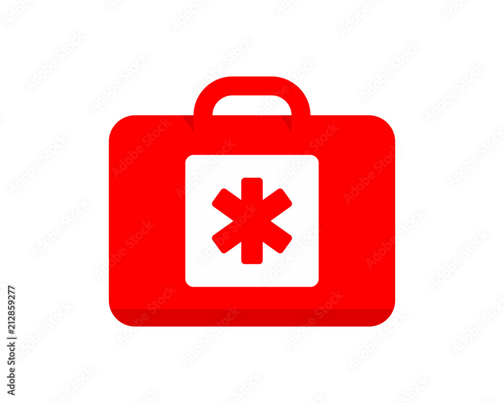 Obraz premium medical suitcase medical medicare health care pharmacy clinic image vector icon logo