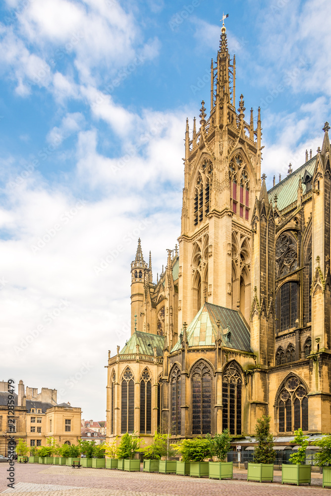 View at the tower of Saint Stephen Cathedral in Metz - France