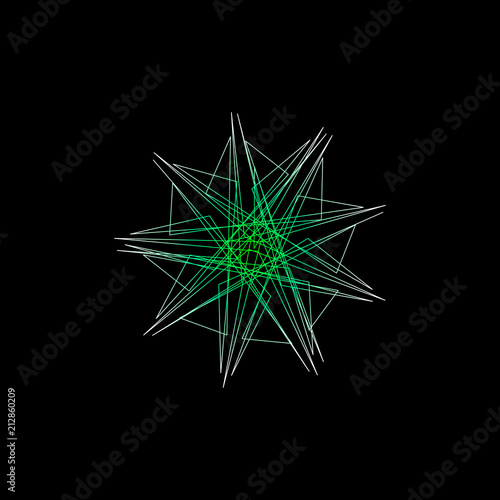 Abstract geometric shape of lines. Vector outline illustration.