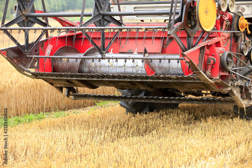 combine harvester working combine harvester working