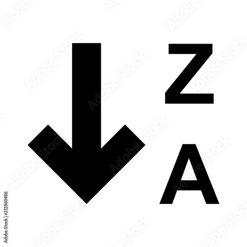 sort from Z to A, arrow button icon