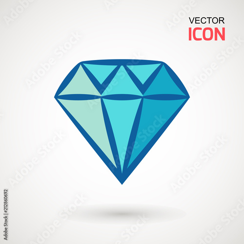 Diamond Icon Vector. Diamond sign icon. Jewelry symbol. Gem stone. Graphic element. Silhouette simple. Logotype concept. Logo design template. Simple flat symbol. on white background.