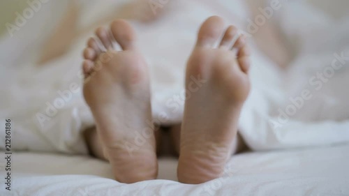 Closeup on bare female feet