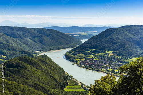 Landscape of Wachau valley  Danube river  Austria.