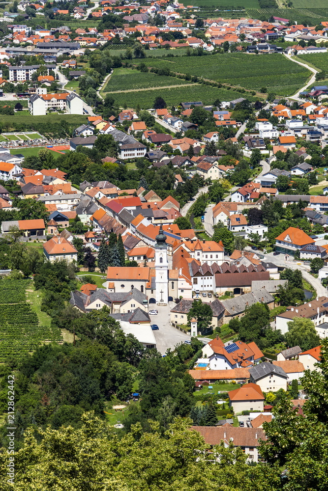 Summer view to little town in Wachau valley near Krems, Lower Austria.