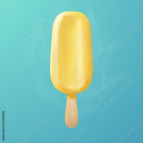 Ice cream. Fruit ice cream on wood stick