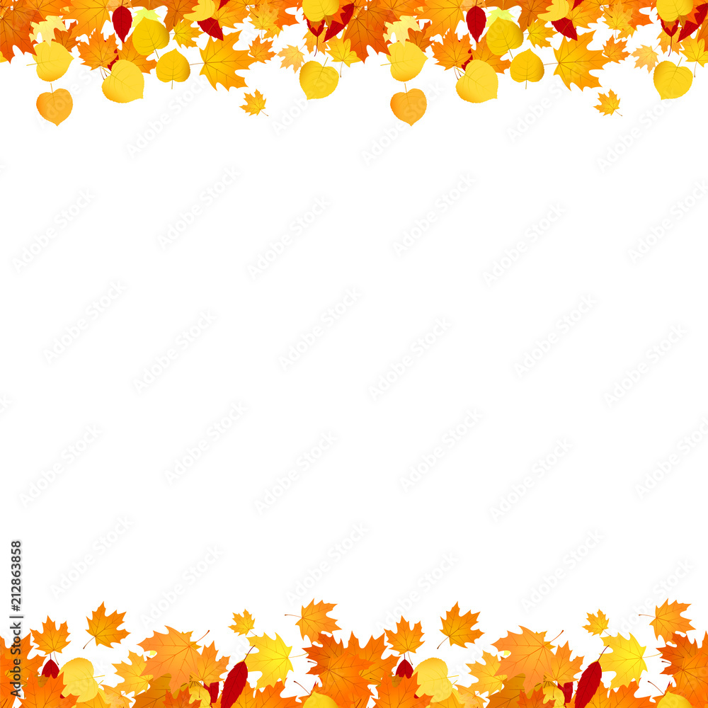 Autumn decorative lines with leaves for footers and headers. Autumn decorative lines with leaves for footers and headers.