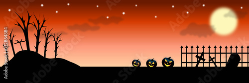 Halloween Kürbisse in einem Friedhof