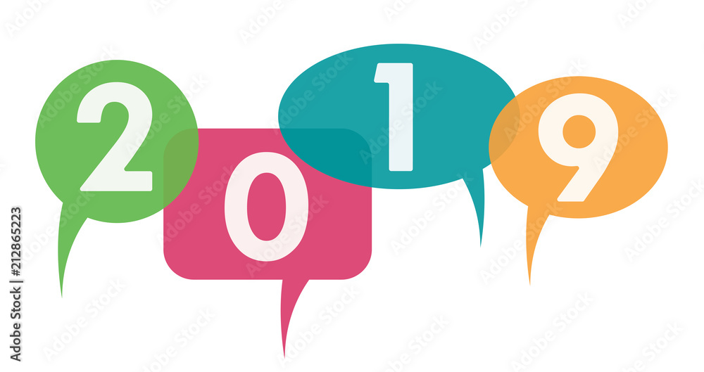 2019 bunte Sprechblasen 2019 bunte Sprechblasen
