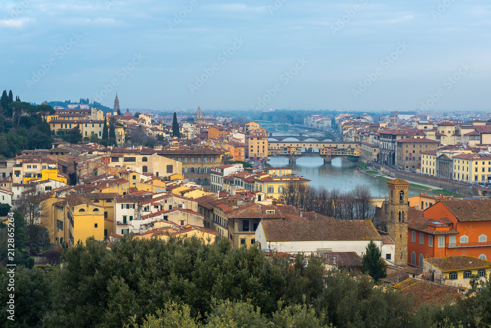 Panoramic view of Florence from Piazzale Michelangelo, Italy