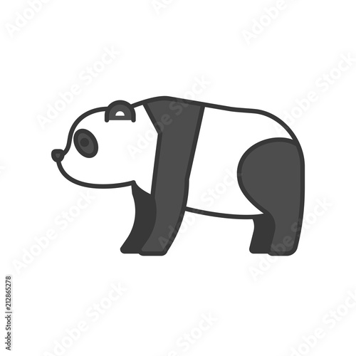 Fototapeta Naklejka Na Ścianę i Meble -  panda, animal in zoo icon set, filled outline design