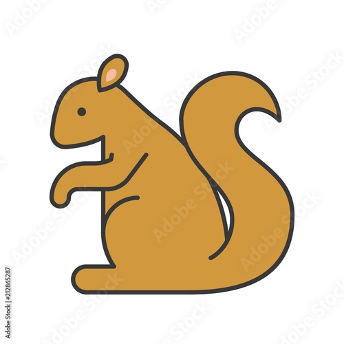 Squirrel, filled outline design