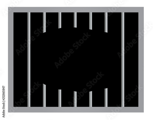 Window in prison with bars. Jail break vector eps 10