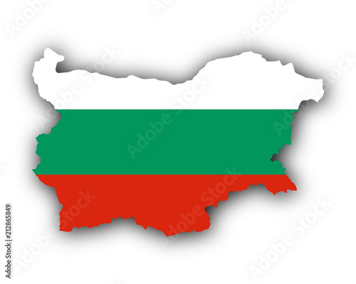 Karte und Fahne von Bulgarien