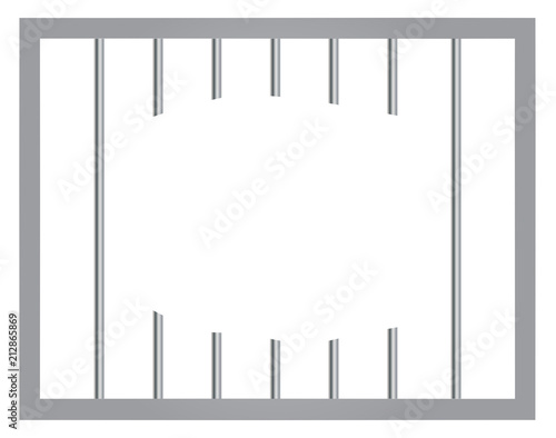 Window in prison with bars. Jail break vector eps 10