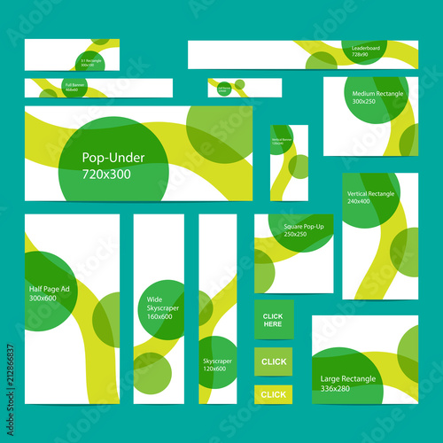 Colorful web banners set in standard size