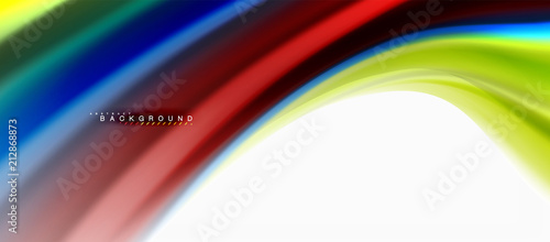 Fluid liquid mixing colors concept on light grey background, curve flow, trendy abstract layout template for business or technology presentation or web brochure cover, wallpaper