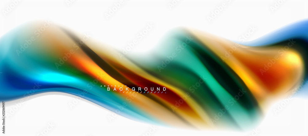 Fluid liquid mixing colors concept on light grey background, curve flow, trendy abstract layout template for business or technology presentation or web brochure cover, wallpaper Fluid liquid mixing colors concept on light grey background, curve flow, trendy abstract layout template for business or technology presentation or web brochure cover, wallpaper