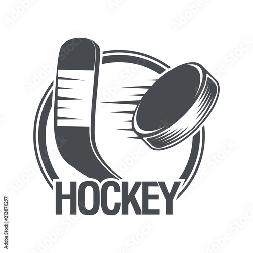 Vintage hockey icon in the old style. Vector eps 10