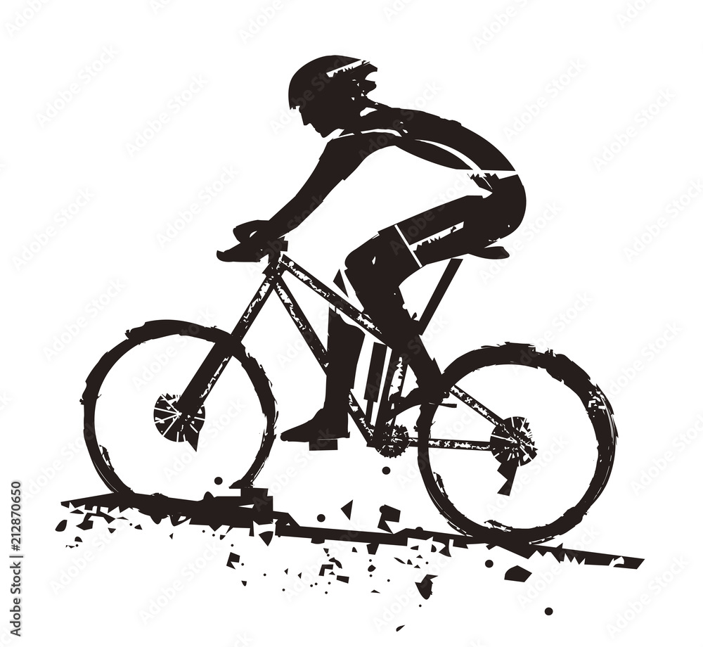 Simplified Mountain Bike Silhouette Stock Illustration - Download Image Now  - Mountain Bike, In Silhouette, Mountain Biking - iStock