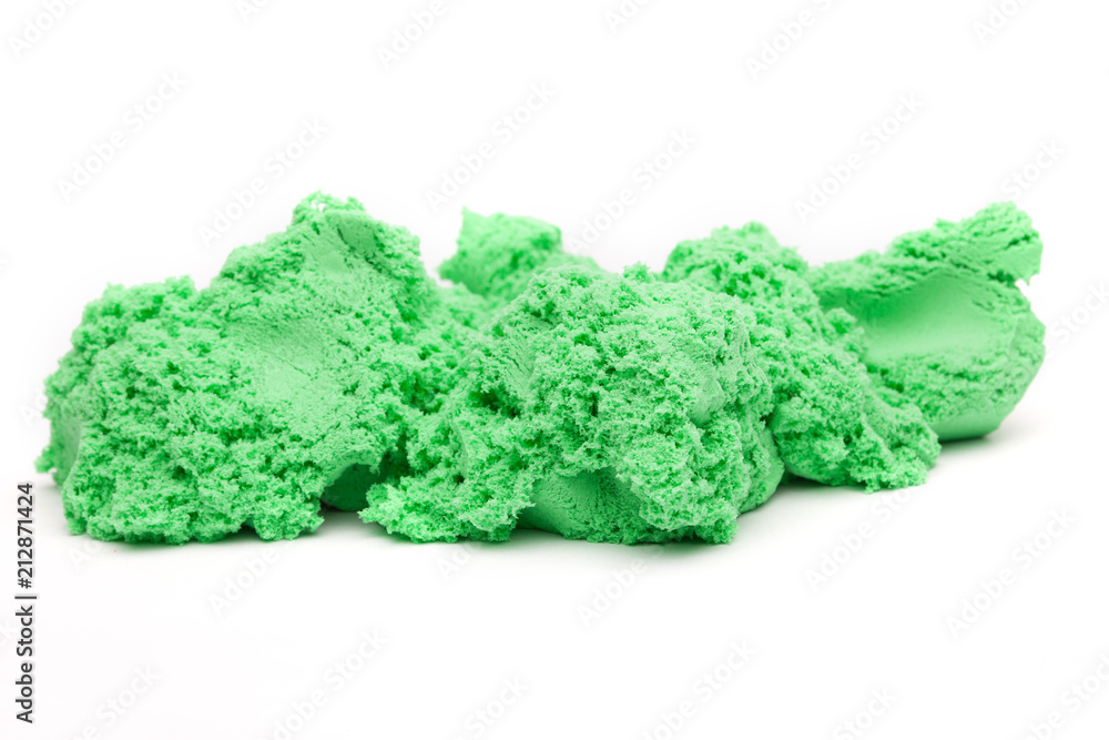 Fototapeta premium Close-up of a photo of kinetic sand on a white background