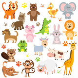 set of colorful animals vector