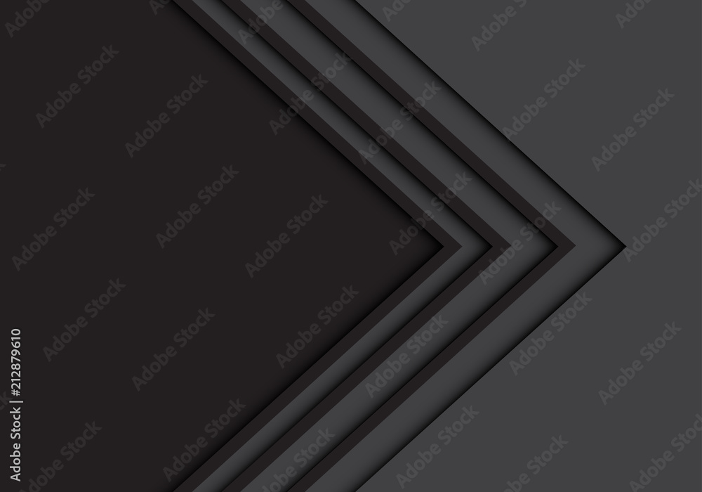 Abstract black arrow line on gray with blank space design modern ...