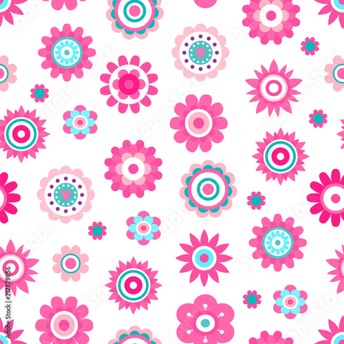 Wallpaper Mural Abstract Flowers Made of Geometric Figures and Dot Torontodigital.ca