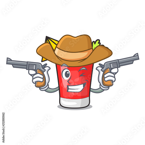 Cowboy bloody mary character cartoon