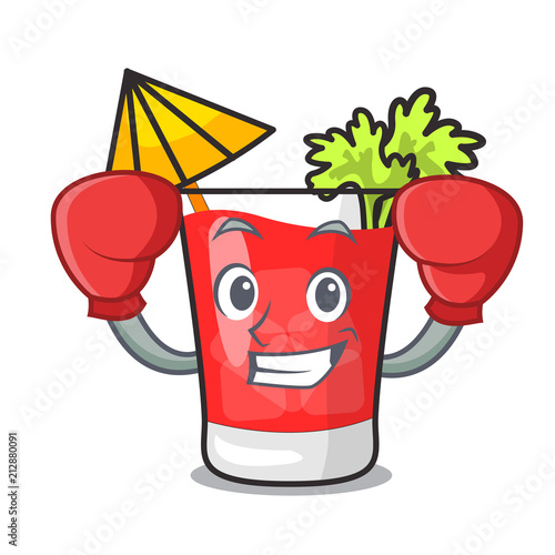 Boxing bloody mary character cartoon