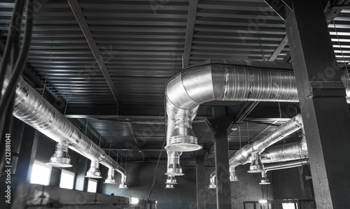 Obraz na płótnie Ventilation system on the ceiling of large buildings