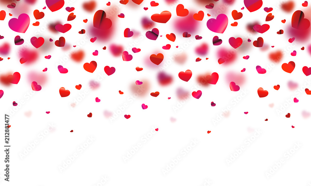 Stock vector illustration realistic falling shiny red hearts isolated on a transparent background. Valentine Day background. Symbol of love for the label gift packages Design element for greeting card Stock vector illustration realistic falling shiny red hearts isolated on a transparent background. Valentine Day background. Symbol of love for the label gift packages Design element for greeting card