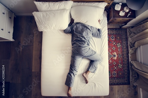 Canvas Print Insomnia and noise pollution concept