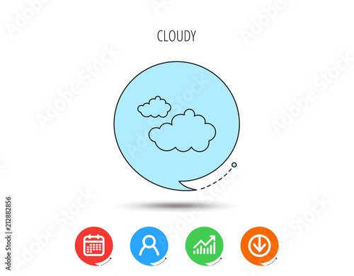 Cloudy icon. Overcast weather sign.